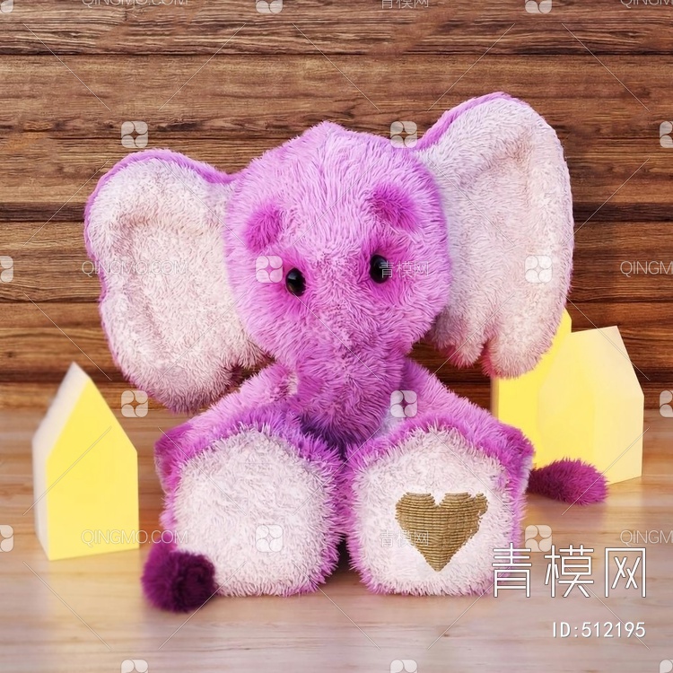 儿童大象毛绒玩具3D模型下载【ID:512195】