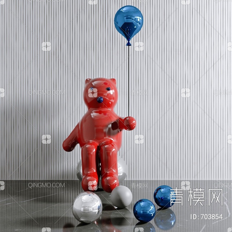小熊气球3D模型下载【ID:703854】