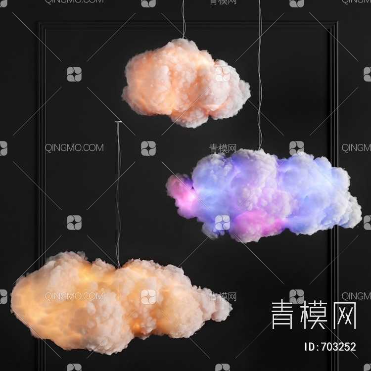 云朵吊灯3D模型下载【ID:703252】