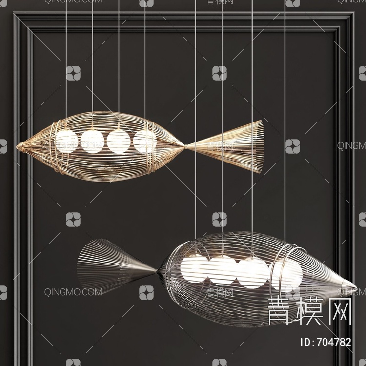 鱼形吊灯3D模型下载【ID:704782】