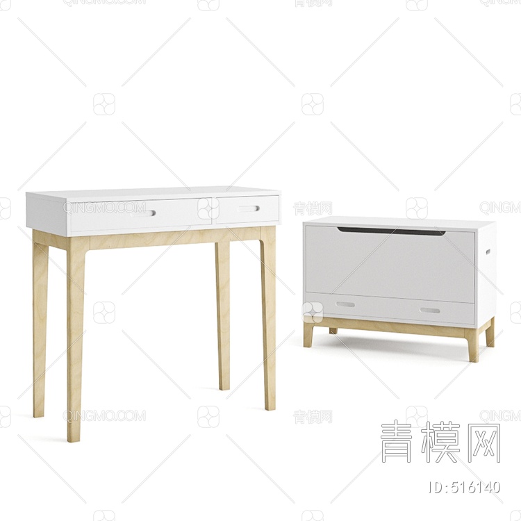 流行莱纳斯书桌和床头柜国外3D模型下载【ID:516140】
