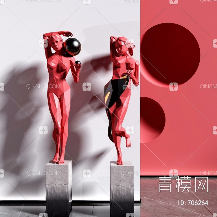 女性人物雕塑3D模型下载【ID:706264】