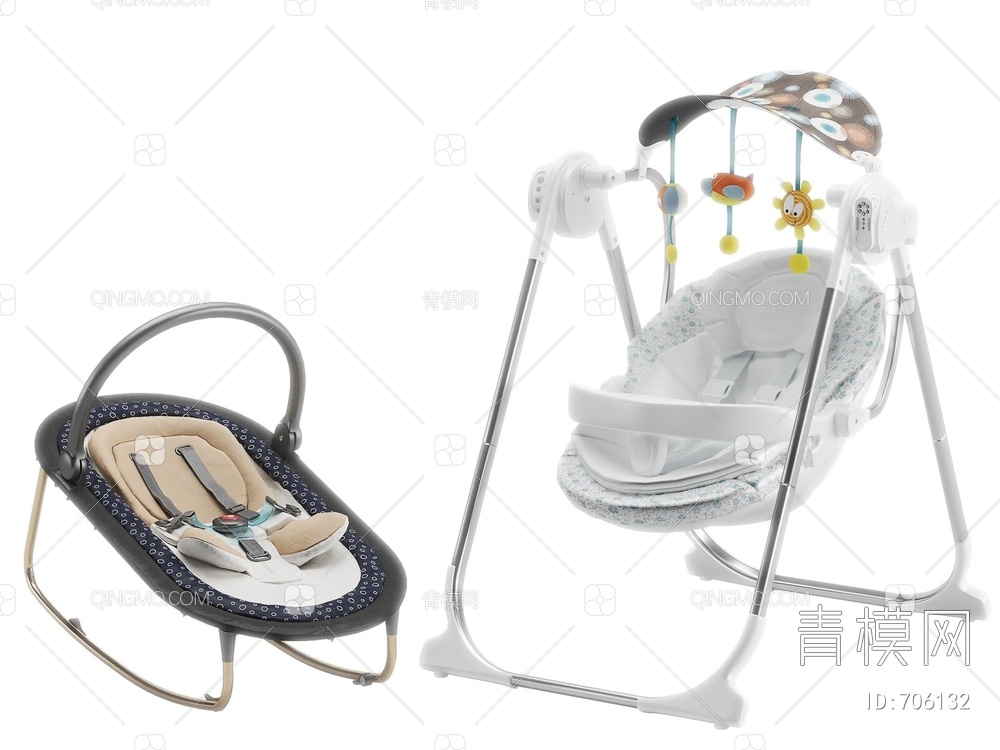 婴儿摇椅3D模型下载【ID:706132】