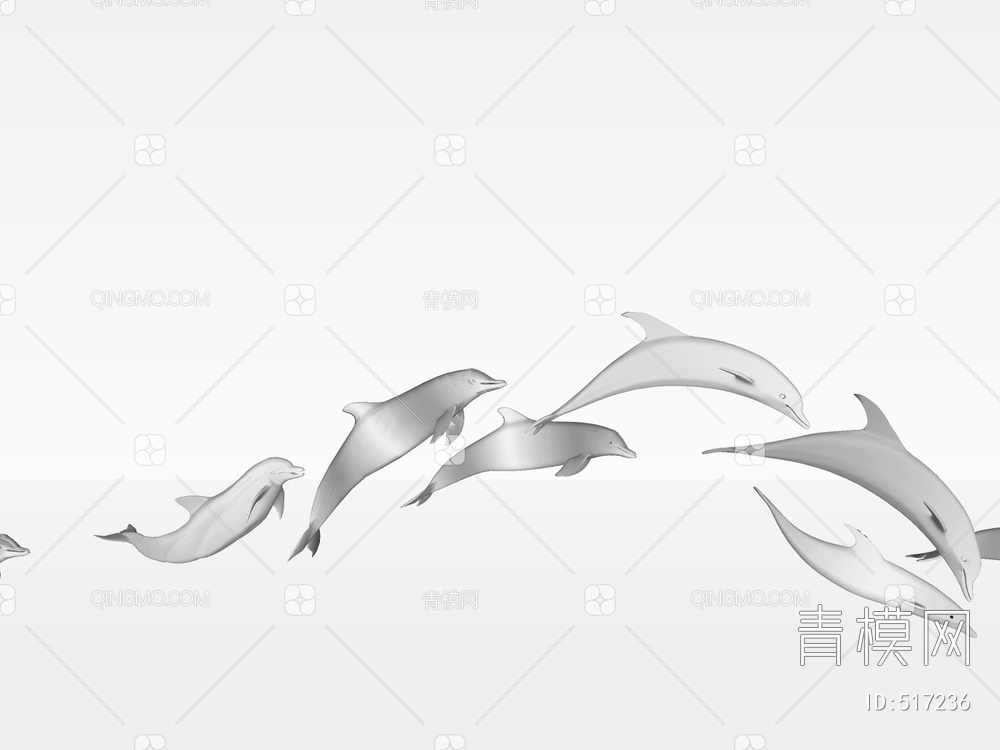 海豚雕塑SU模型下载【ID:517236】