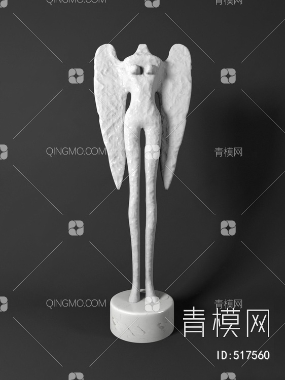天使翅膀摆件3D模型下载【ID:517560】