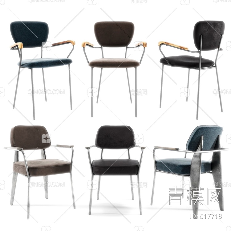 铁艺单椅组合3D模型下载【ID:517718】