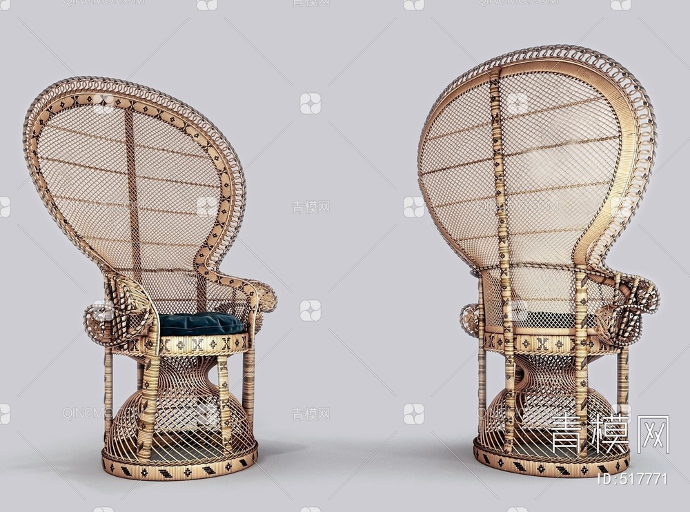 户外藤椅3D模型下载【ID:517771】