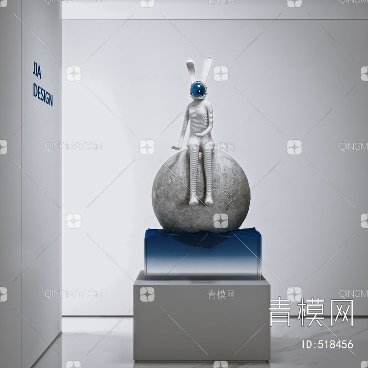 月亮人雕塑摆件3D模型下载【ID:518456】
