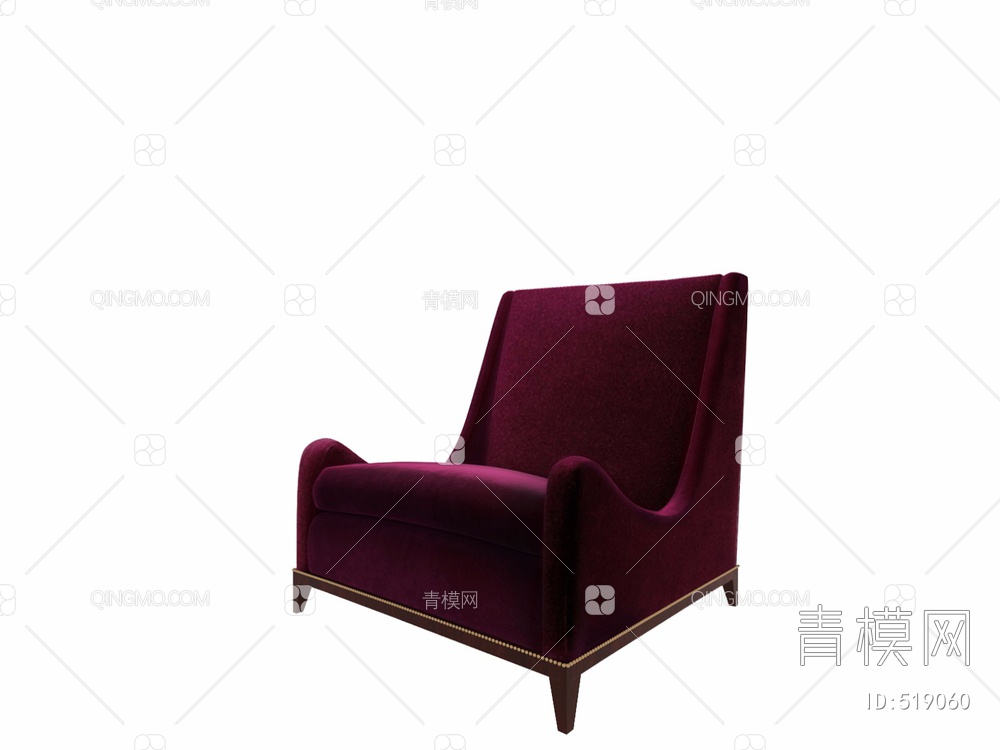 单人沙发3D模型下载【ID:519060】