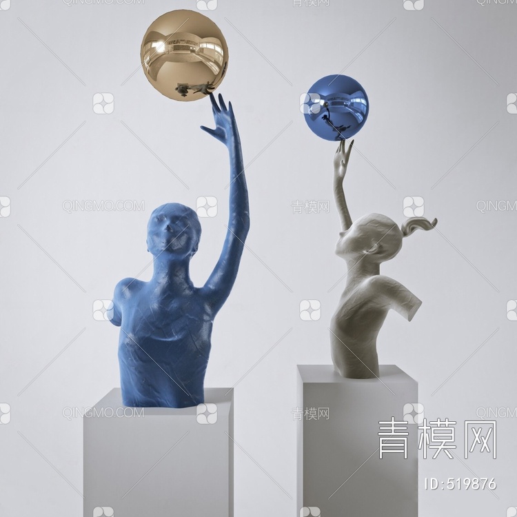 人物雕塑3D模型下载【ID:519876】