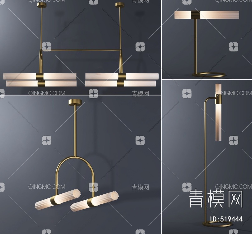 吊灯台灯落地灯组合3D模型下载【ID:519444】