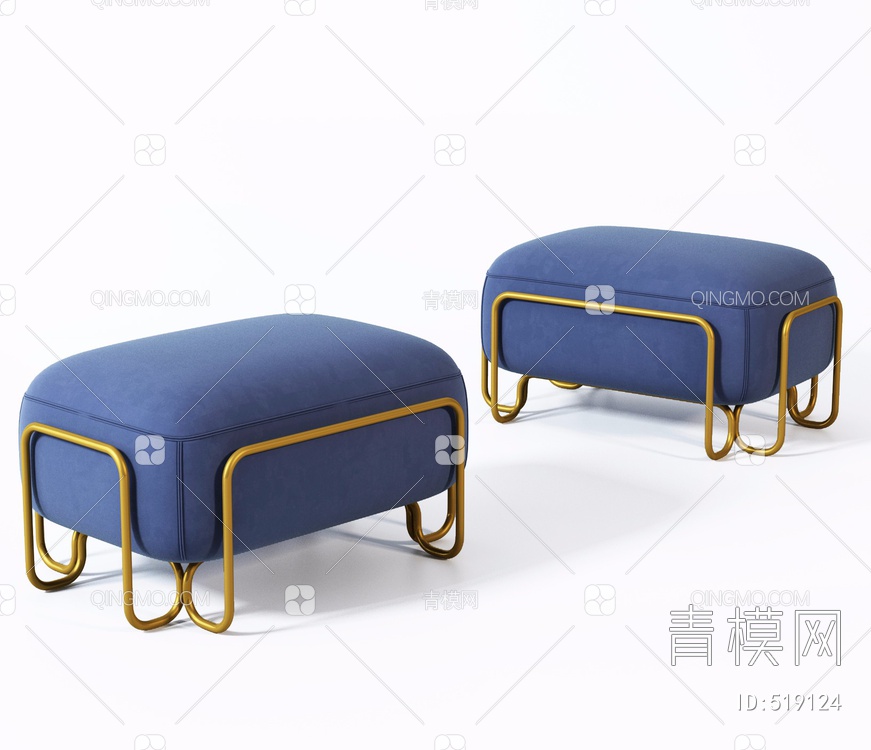 沙发矮凳3D模型下载【ID:519124】