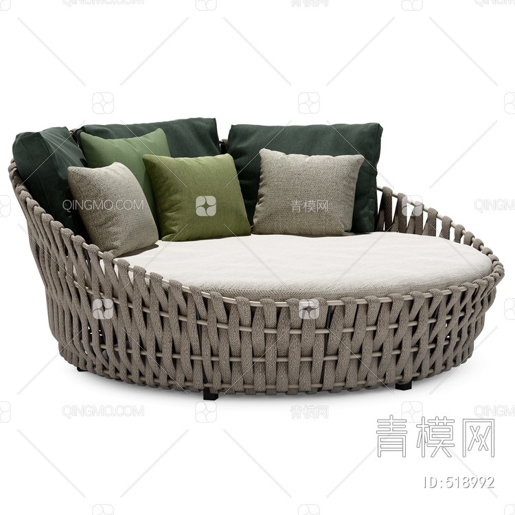 户外阳台花园休闲沙发椅3D模型下载【ID:518992】