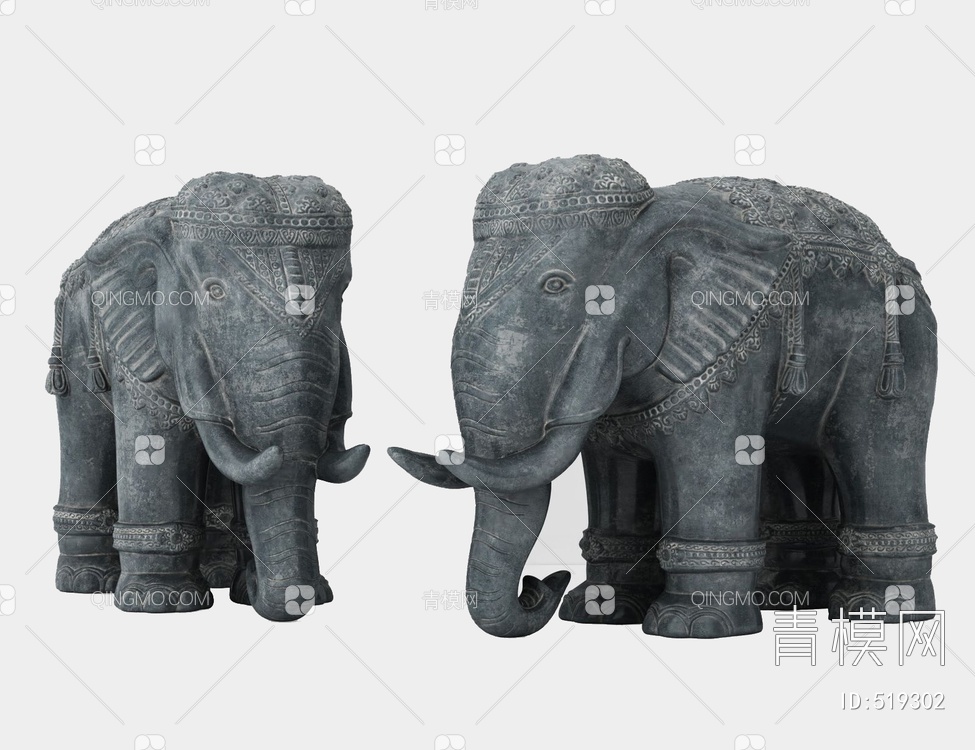 大象雕塑3D模型下载【ID:519302】
