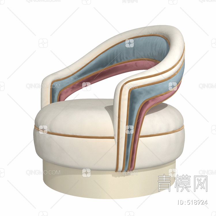 单人沙发3D模型下载【ID:518924】