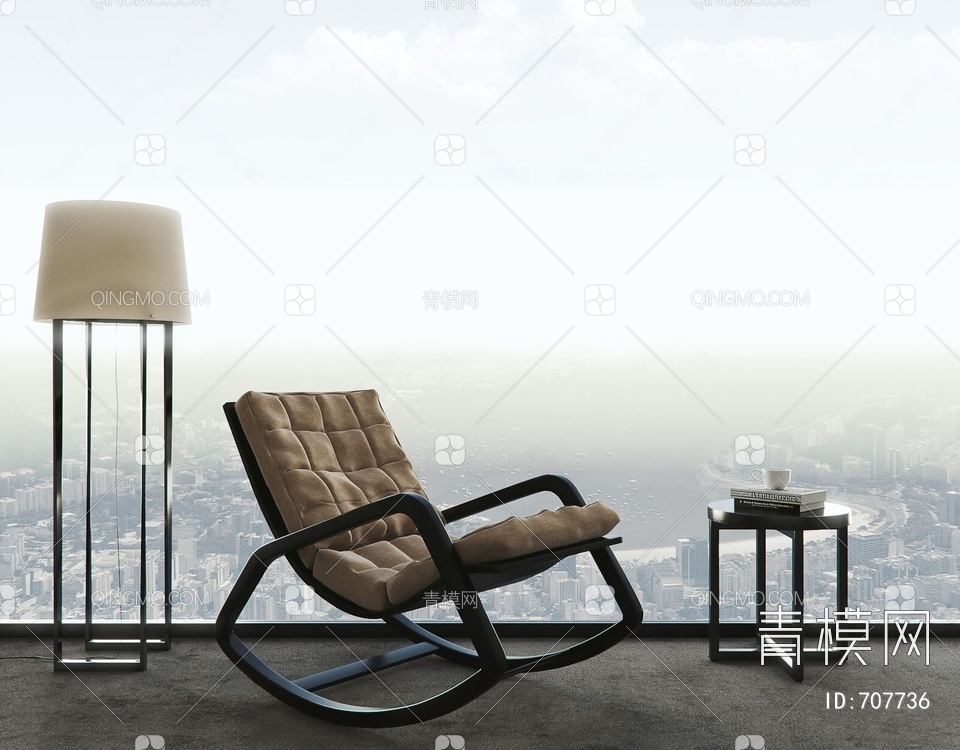 休闲躺椅3D模型下载【ID:707736】