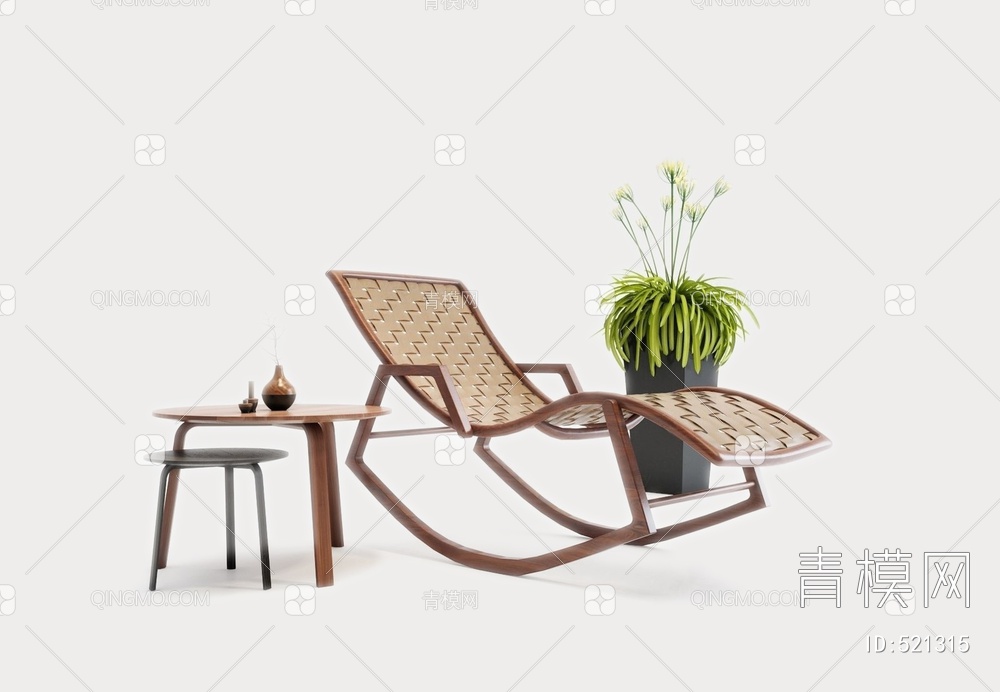 休闲躺椅3D模型下载【ID:521315】