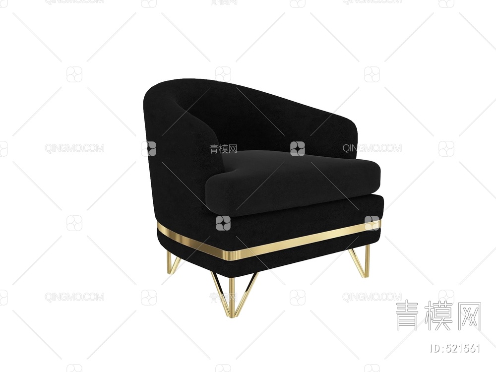 单人沙发3D模型下载【ID:521561】