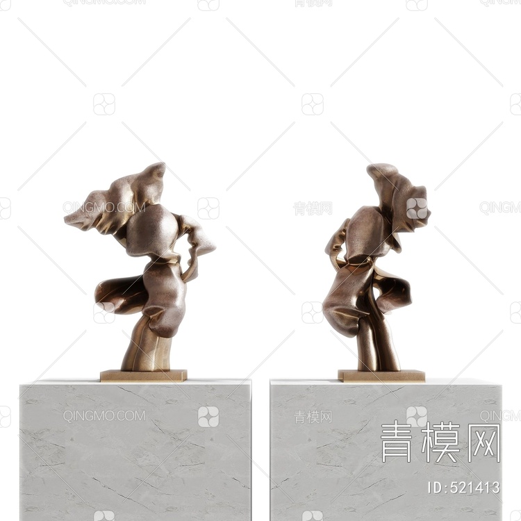 金属雕塑3D模型下载【ID:521413】