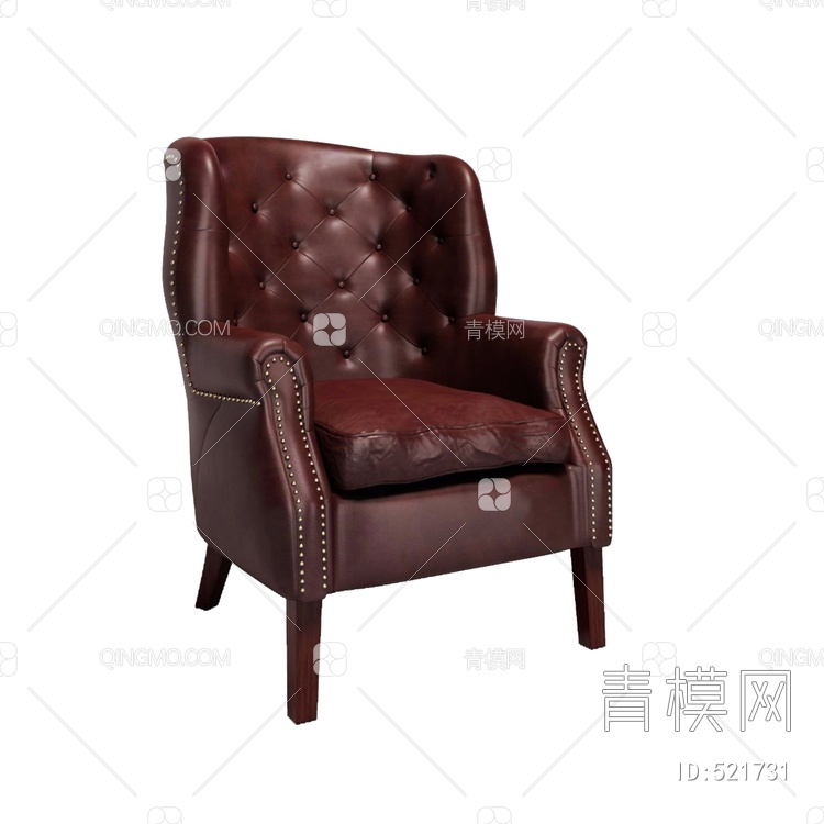 单人沙发3D模型下载【ID:521731】