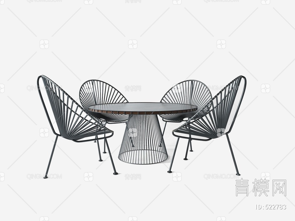 休闲桌椅3D模型下载【ID:522783】