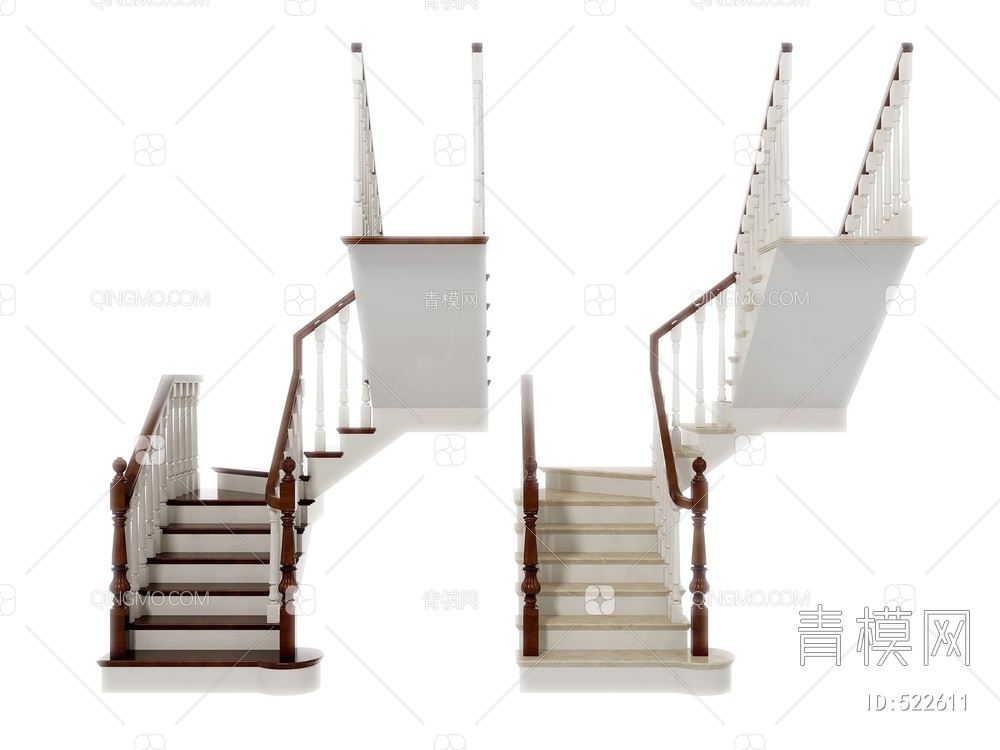 楼梯组合3D模型下载【ID:522611】