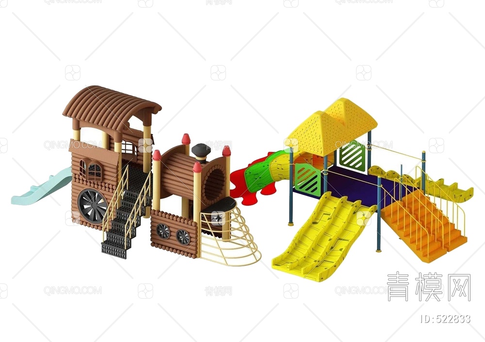 儿童游乐设施滑梯3D模型下载【ID:522833】