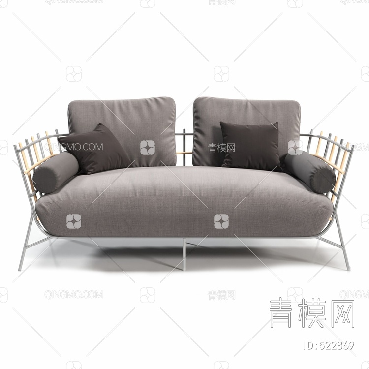 意大利 Unopiù 双人沙发3D模型下载【ID:522869】