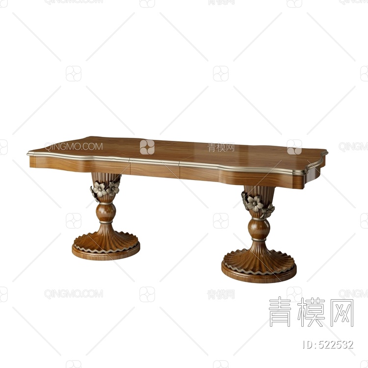 玛润奇 长餐桌3D模型下载【ID:522532】