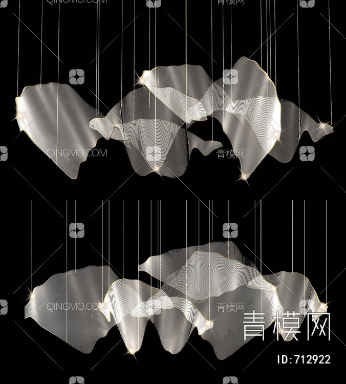 艺术水晶灯3D模型下载【ID:712922】