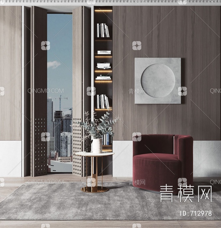 意大利 Fendi casa 单人沙发3D模型下载【ID:712978】