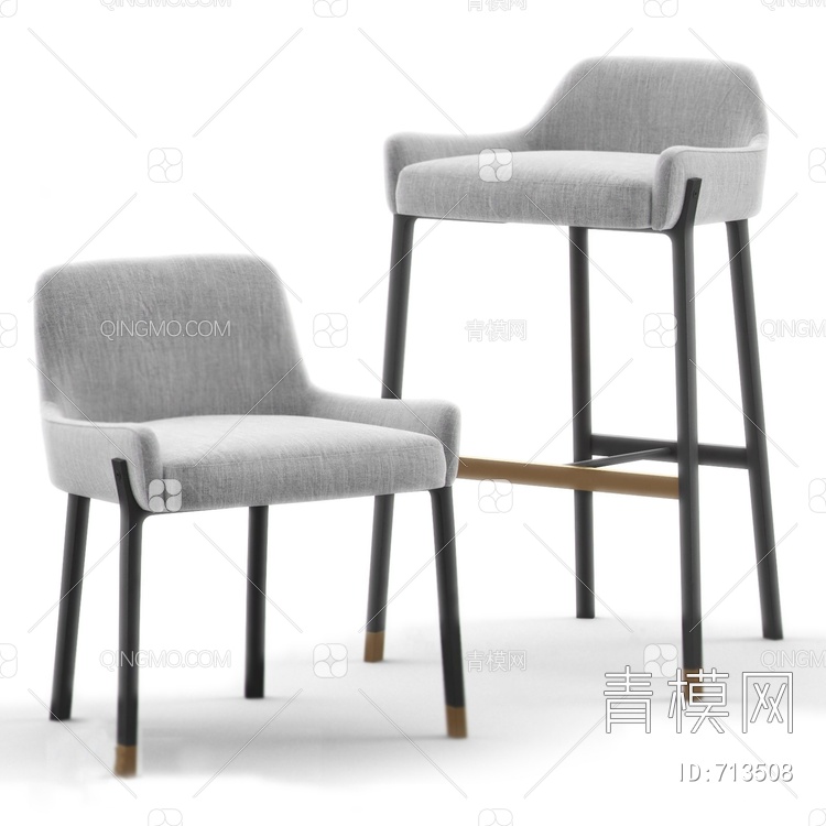 单椅吧椅3D模型下载【ID:713508】