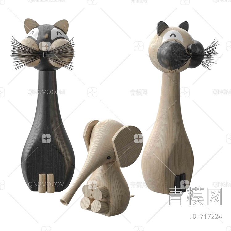 猫咪小象玩具摆件3D模型下载【ID:717224】