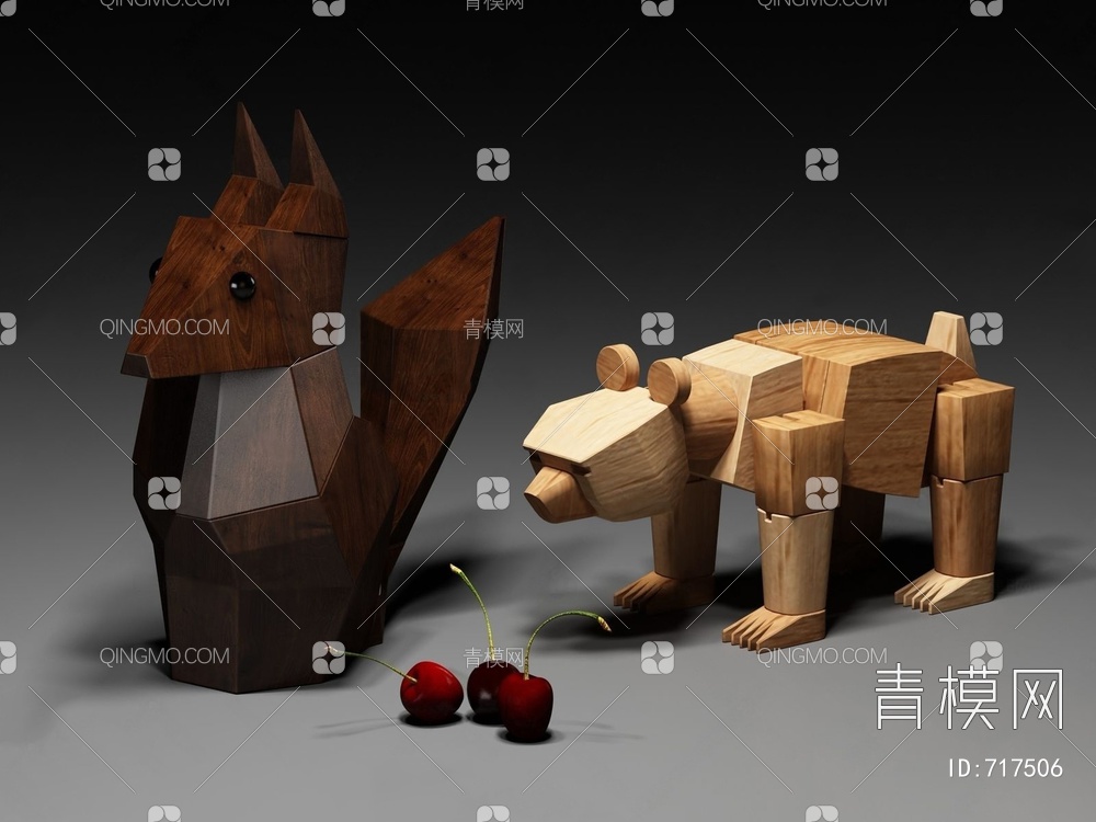 木头玩具3D模型下载【ID:717506】
