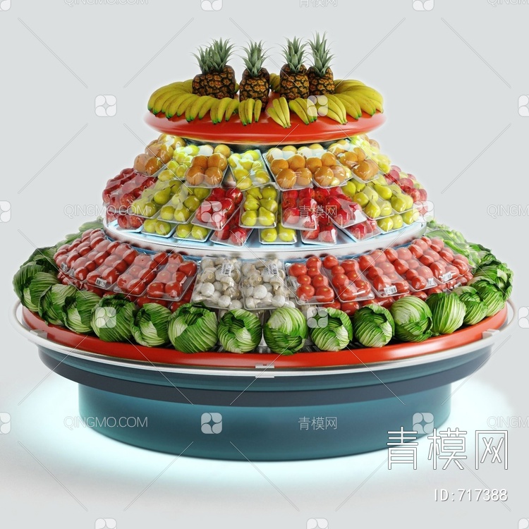 超市蔬菜架3D模型下载【ID:717388】
