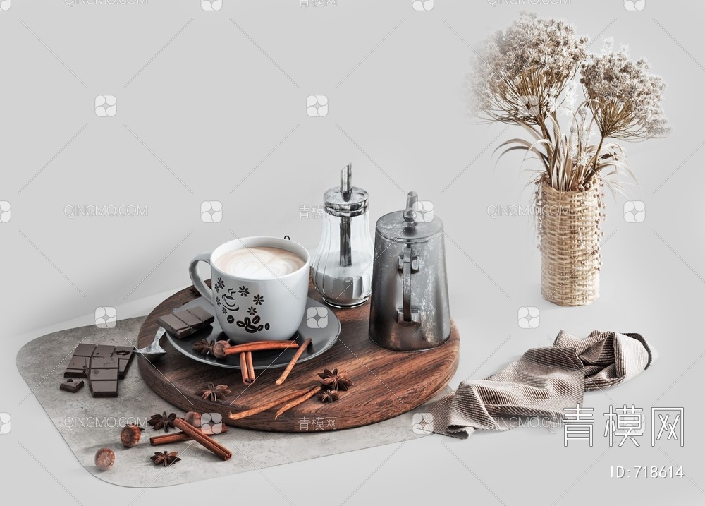 咖啡杯子厨房用品3D模型下载【ID:718614】