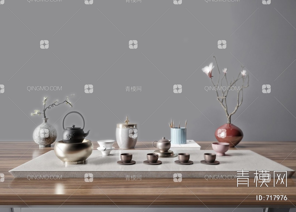 茶具摆件3D模型下载【ID:717976】