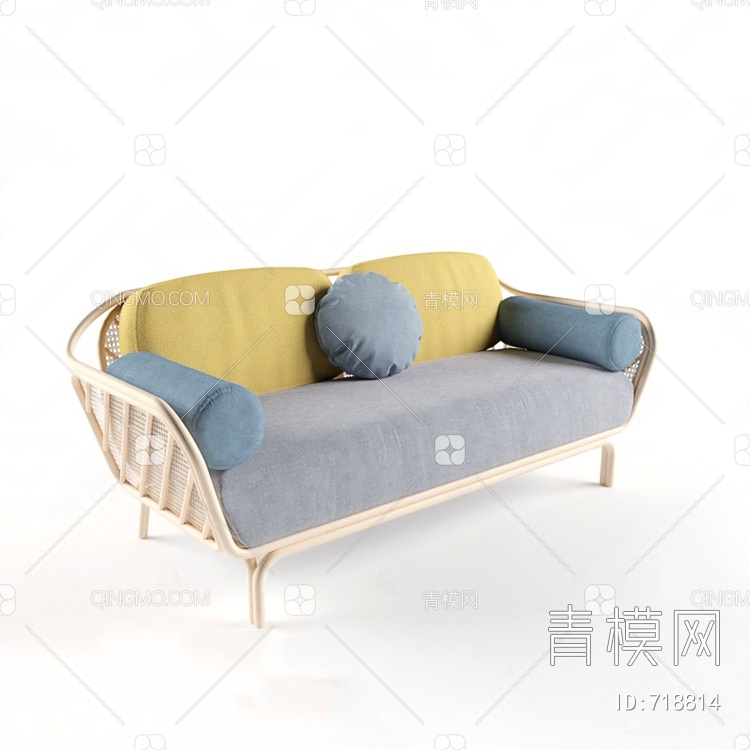 休闲双人沙发3D模型下载【ID:718814】