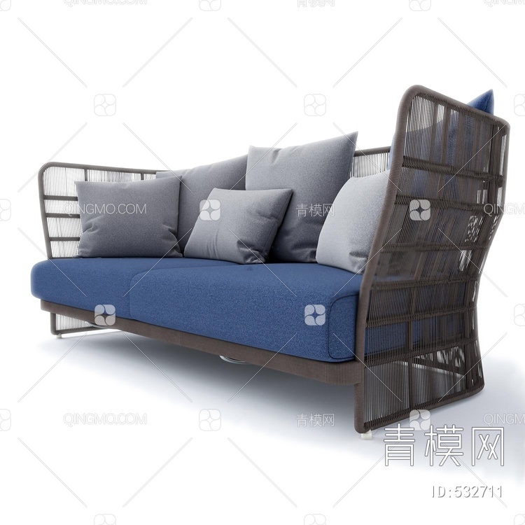 户外沙发藤椅3D模型下载【ID:532711】
