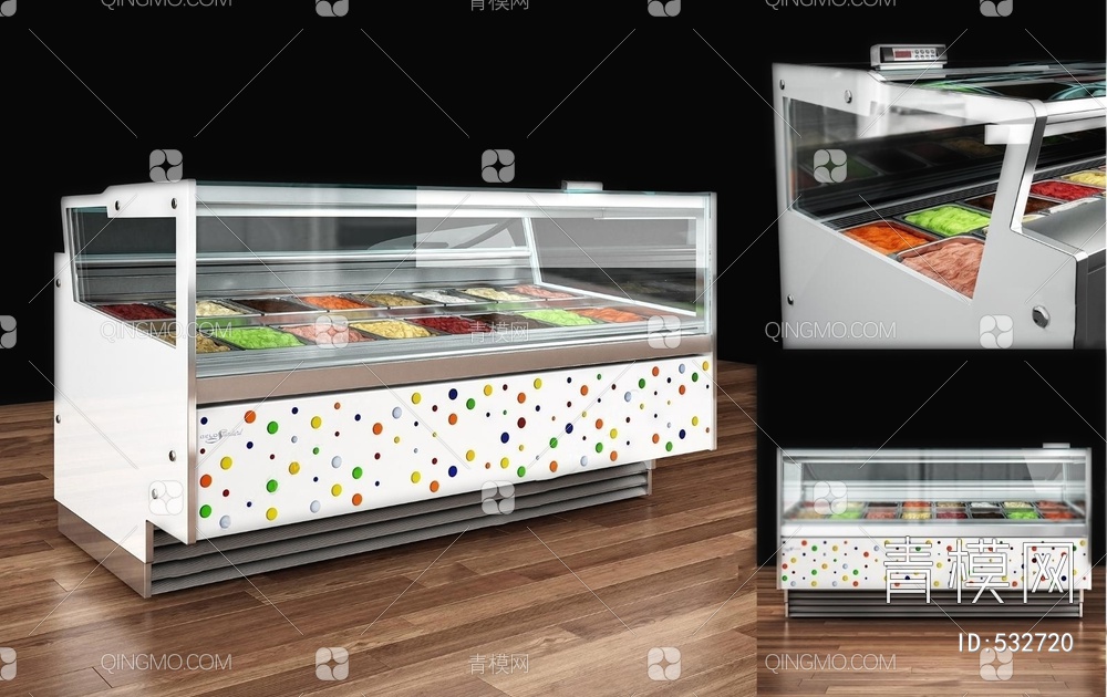 超市冷冻保鲜柜3D模型下载【ID:532720】