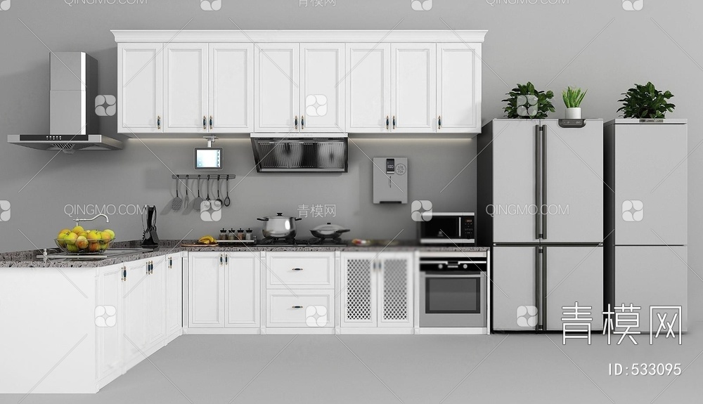 厨房橱柜3D模型下载【ID:533095】