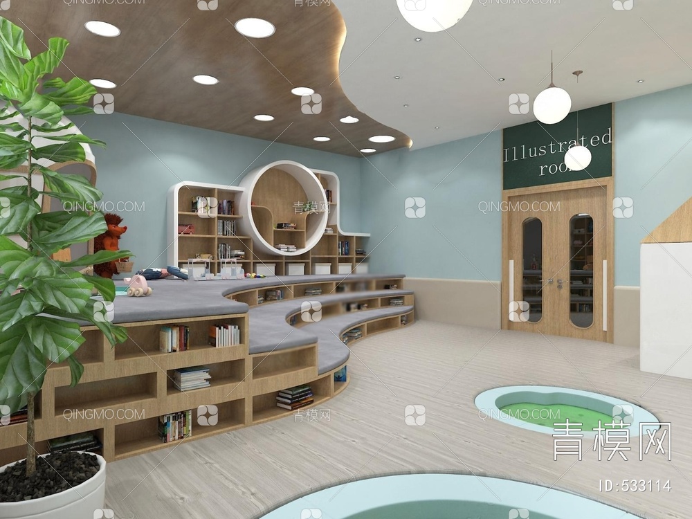 幼儿园图书室3D模型下载【ID:533114】