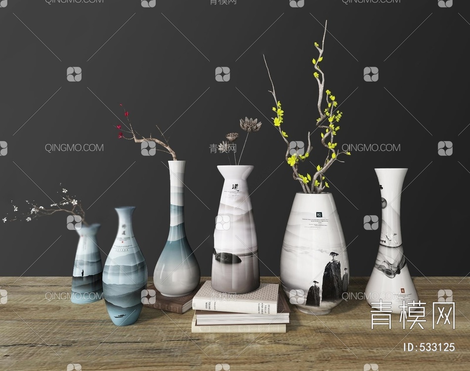 装饰花瓶摆件3D模型下载【ID:533125】