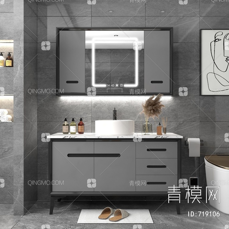 浴室柜组合3D模型下载【ID:719106】