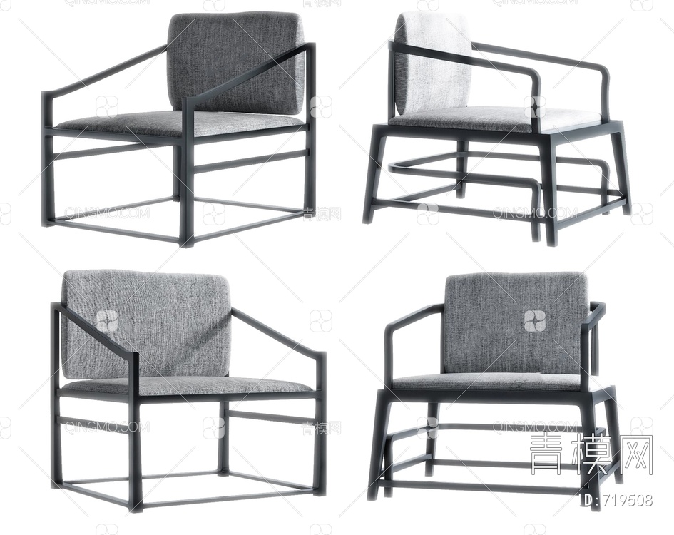 单椅扶手椅3D模型下载【ID:719508】