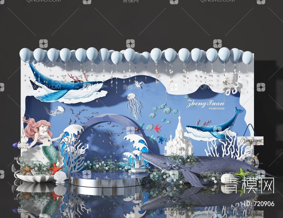 海洋主题装饰摆件3D模型下载【ID:720906】