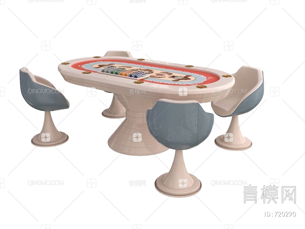 VISMARA DESIGN 棋牌桌椅组合3D模型下载【ID:720290】