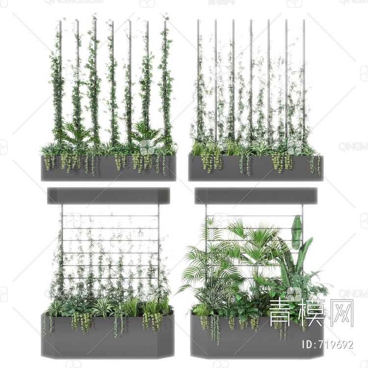 盆栽盆景植物组合3D模型下载【ID:719692】