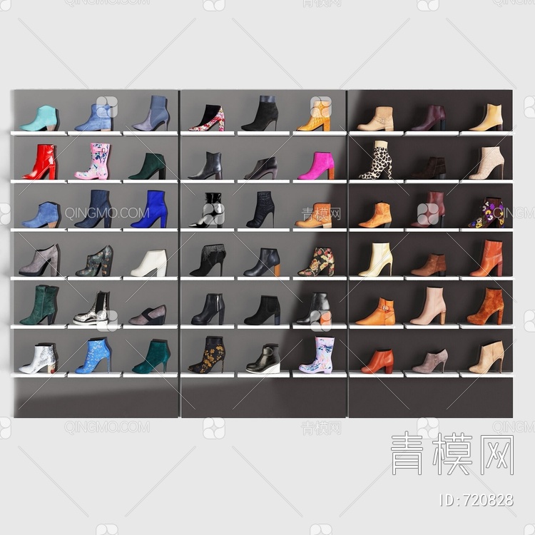女士高跟鞋架3D模型下载【ID:720828】