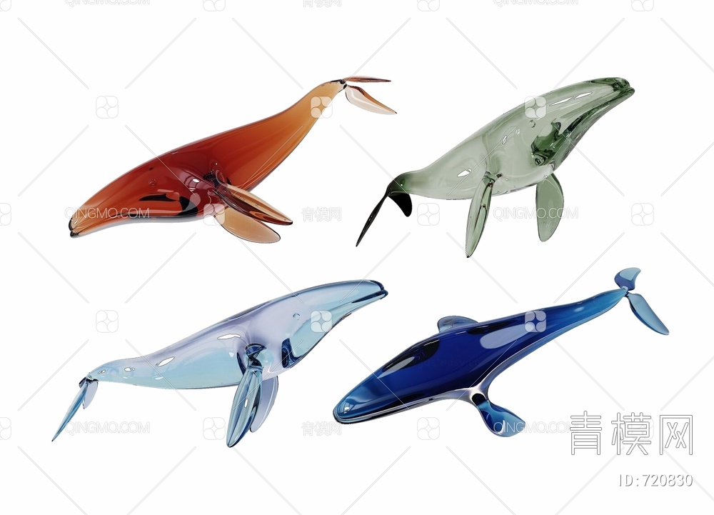 水晶鲸鱼3D模型下载【ID:720830】